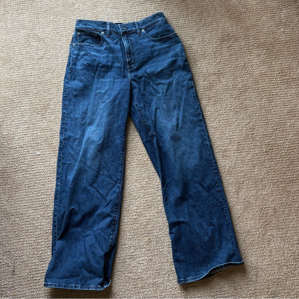 Madewell Perfect Vintage Wide Leg Dark Blue Denim Jeans